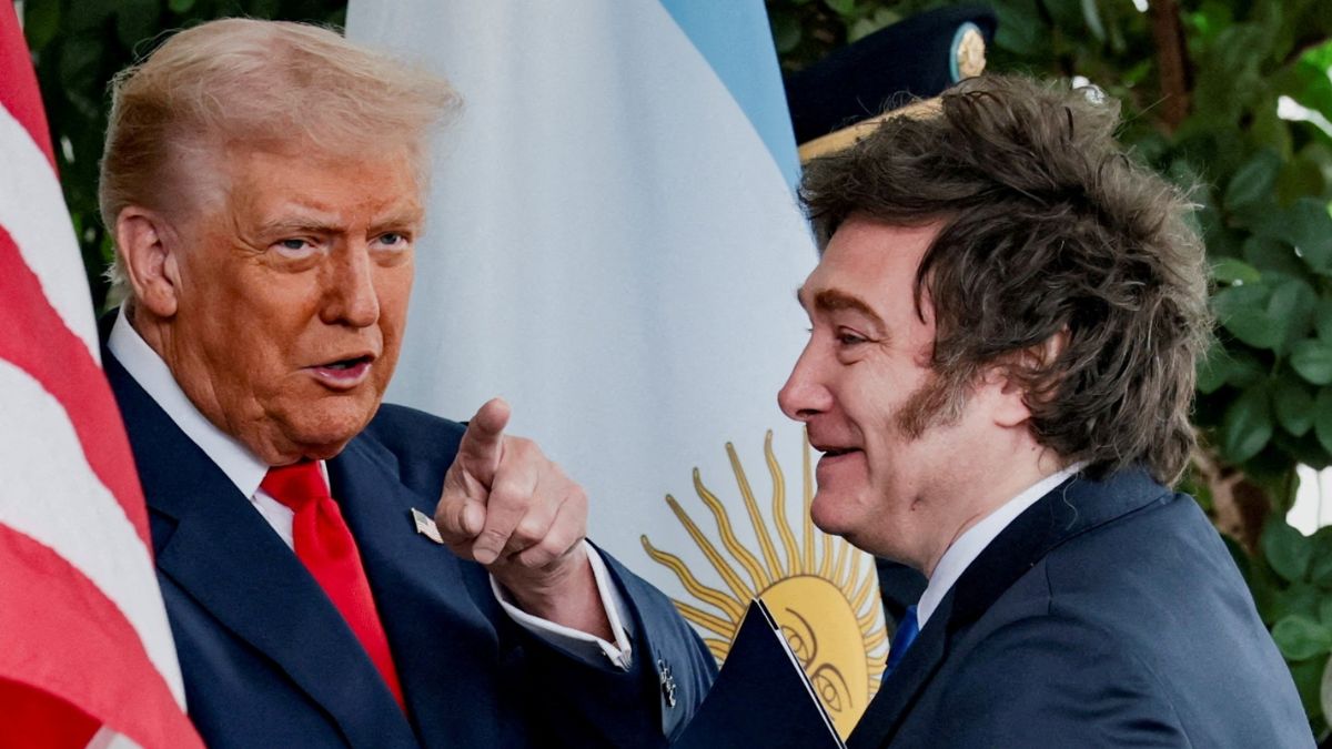 US President Donald Trump points with Argentina's President Javier Milei at the White House in Washington. (File photo: Reuters)  US President Donald Trump points with Argentina's President Javier Milei at the White House in Washington. (File photo: Reuters)