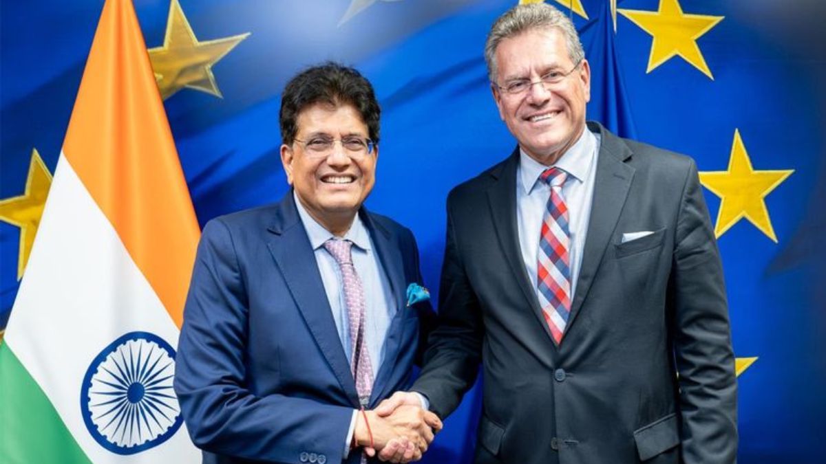 Union Minister for Commerce and Industry Piyush Goyal held talks with Maros Sefcovic, the European Union’s Commissioner for Trade and Economic Security. (X) Union Minister for Commerce and Industry Piyush Goyal held talks with Maros Sefcovic, the European Union’s Commissioner for Trade and Economic Security. (X)