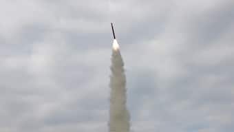 A handout image released by the North Korean government shows what it claims to be the test-firing of a sea-to-surface cruise missile at an undisclosed location in North Korea. (Photo: AP)