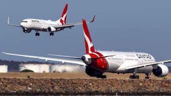 Australian airline Qantas said that data from 5.7 million customers stolen in a major cyberattack in July had been leaked online. (AFP)
