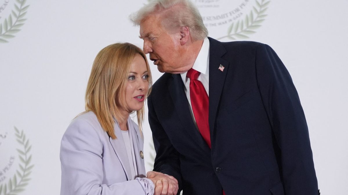US President Donald Trump greets Italy's Prime Minister Giorgia Meloni during a summit on Gaza in Sharm el-Sheikh on October 13, 2025. (Photo: AFP) US President Donald Trump greets Italy's Prime Minister Giorgia Meloni during a summit on Gaza in Sharm el-Sheikh on October 13, 2025. (Photo: AFP)