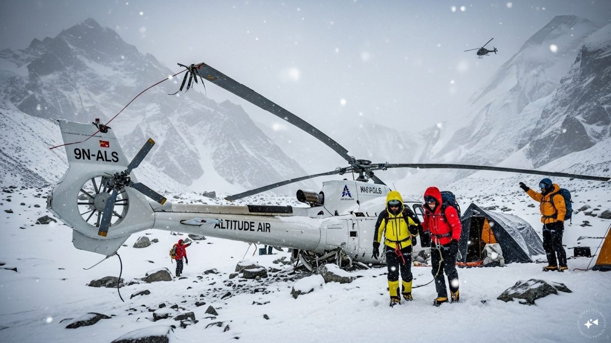 Nepal: Altitude Air's rescue helicopter crashes near Everest base camp Nepal: Altitude Air's rescue helicopter crashes near Everest base camp