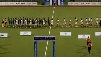 India and Pakistan players exchanged pleasantries despite bitterness in other sports. Image: X
