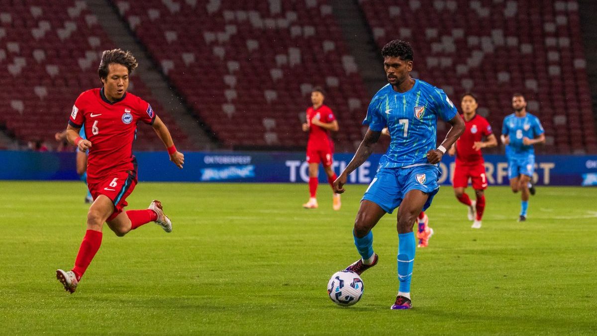 India vs Singapore Asian Qualifier Highlights: India draw match despite playing with one man down; IND 1-1 SGP India vs Singapore Asian Qualifier Highlights: India draw match despite playing with one man down; IND 1-1 SGP