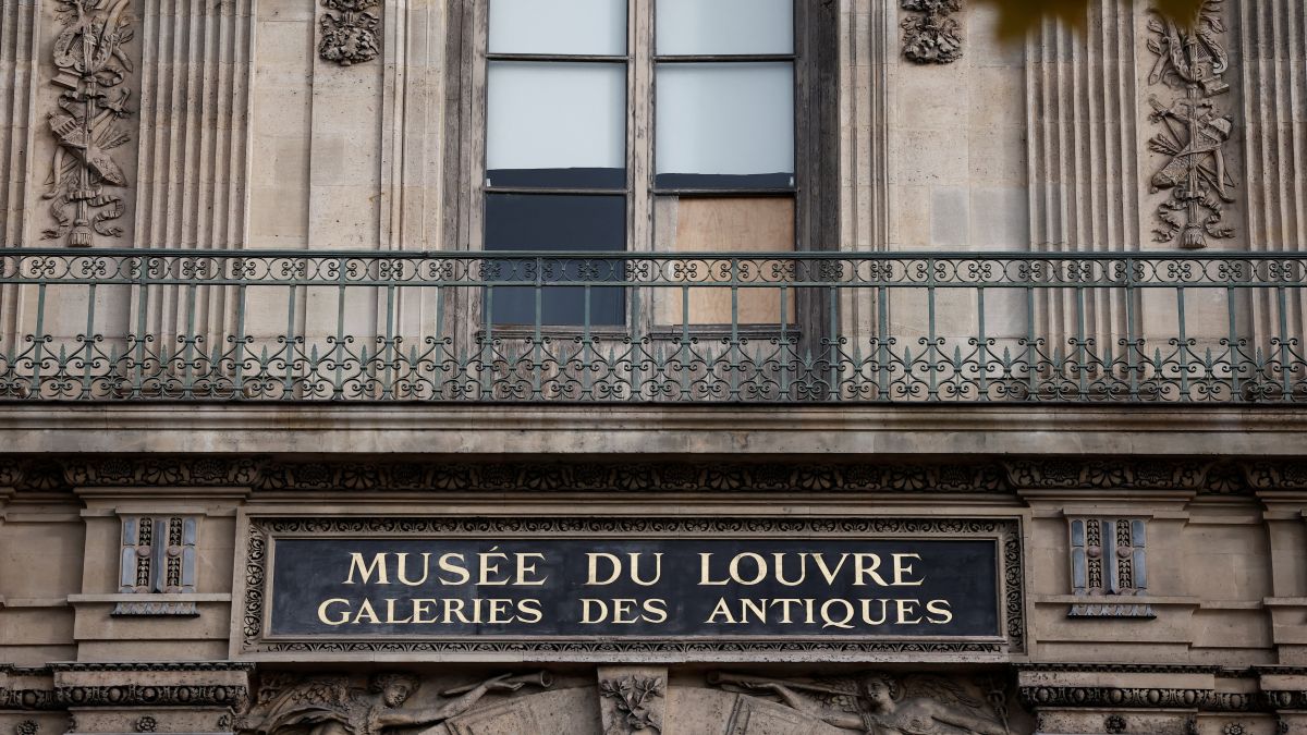View of a broken window protected by a wooden panel at the Louvre Museum after a spectacular jewel heist by thieves who broke into the landmark by using a crane and smashing an upstairs window, stealing priceless jewelry from an area that houses the French crown jewels before escaping on motorbikes, in Paris. The stolen jwellery is worth more than $100 million. Reuters File View of a broken window protected by a wooden panel at the Louvre Museum after a spectacular jewel heist by thieves who broke into the landmark by using a crane and smashing an upstairs window, stealing priceless jewelry from an area that houses the French crown jewels before escaping on motorbikes, in Paris. The stolen jwellery is worth more than $100 million. Reuters File