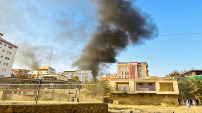 Smoke rises up from the site of explosions in Kabul, amid heavy border clashes between Afghanistan and Pakistan. File Image/ AFP