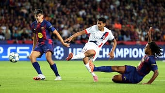 Paris St Germain's Senny Mayulu scores a goal. Image: Reuters