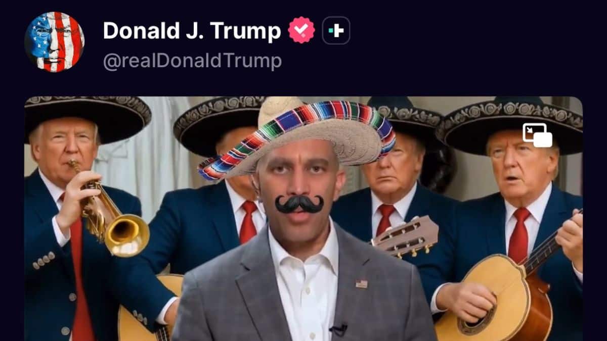 <div>What's the row over sombrero videos that Donald Trump keeps posting?</div>