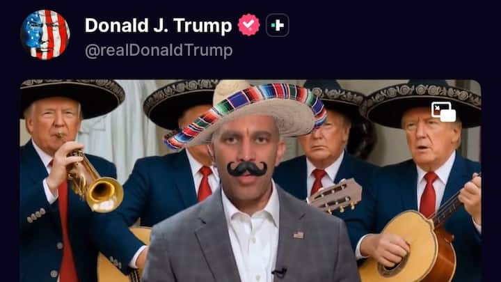 What's the row over sombrero videos that Donald Trump keeps posting?