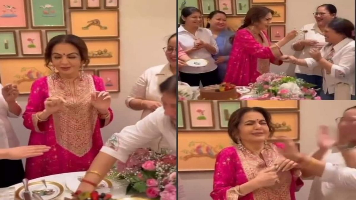 Nita Ambani celebrates 61st birthday with heartwarming surprise from staff at Jamnagar residence | WATCH Nita Ambani celebrates 61st birthday with heartwarming surprise from staff at Jamnagar residence | WATCH