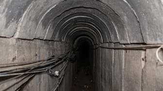 A tunnel at the European Hospital during a controlled embed organised by the Israeli military, in Khan Yunis in the Gaza Strip. 