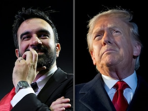 This combination of pictures shows Democratic candidate for Mayor of New York City Zohran Mamdani (left) and US President Donald Trump in Washington, DC (right). AFP
