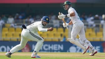 Aiden Markram bats during the morning session on Day 1 of the second Test between India and South Africa in Guwahati. PTI