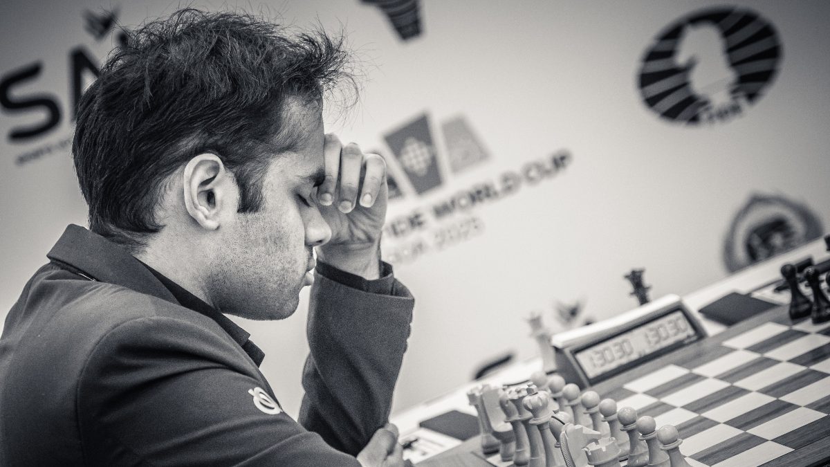 Arjun Erigaisi will need to win the tie-breaks against Wei Yi to reach the FIDE World Cup 2025 semi-finals. Image: FIDE Arjun Erigaisi will need to win the tie-breaks against Wei Yi to reach the FIDE World Cup 2025 semi-finals. Image: FIDE