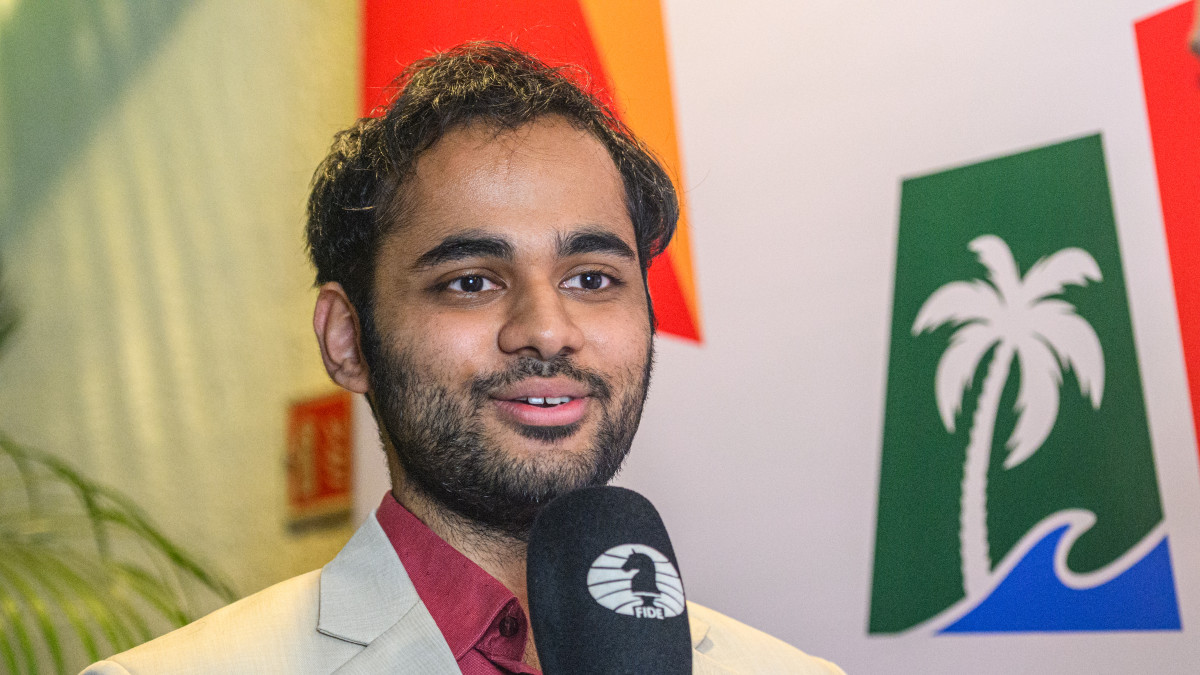 Arjun Erigaisi defeated Levon Aronian 1.5-0.5 to advanced to the quarter-finals of the 2025 FIDE World Cup in Goa. Image credit: FIDE Arjun Erigaisi defeated Levon Aronian 1.5-0.5 to advanced to the quarter-finals of the 2025 FIDE World Cup in Goa. Image credit: FIDE