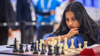 Divya Deshmukh in action in Game 1 of the opening round of the 2025 FIDE World Cup. Image credit: FIDE