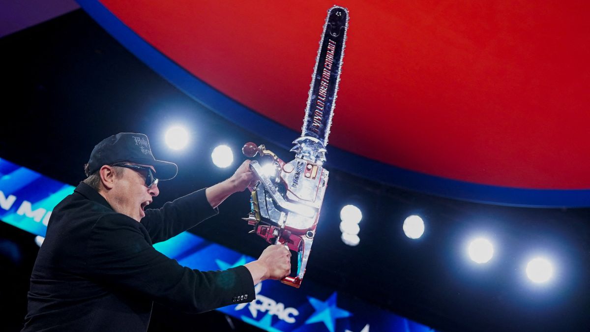 Elon Musk holds up a chainsaw onstage during the Conservative Political Action Conference (CPAC) in National Harbor, Maryland, US, February 20, 2025. File Image/Reuters Elon Musk holds up a chainsaw onstage during the Conservative Political Action Conference (CPAC) in National Harbor, Maryland, US, February 20, 2025. File Image/Reuters