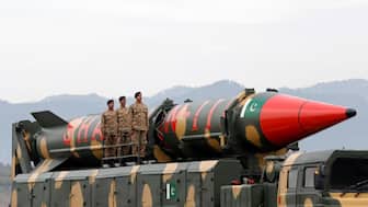 Pakistani military personnel stand beside a Shaheen III surface-to-surface ballistic missile during Pakistan Day military parade in Islamabad, Pakistan March 23, 2019. (Photo: Akhtar Soomro/Reuters) 