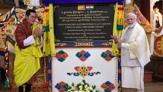 Prime Minister Narendra Modi and Bhutanese King Jigme Khesar Namgyel Wangchuck inaugurate the Punatsangchhu-II Hydropower Project on November 11, 2025. (Photo: X/Narendra Modi)