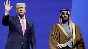 US President Donald Trump and Crown Prince and Prime Minister Mohammed bin Salman of Saudi Arabia attend the US-Saudi Investment Forum in Washington, DC, US, on November 19, 2025. (Photo: Evelyn Hockstein/Reuters)