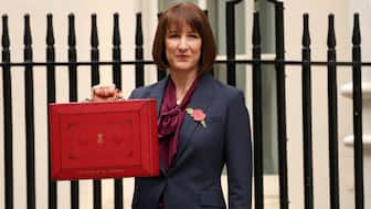 Britain's Chancellor of the Exchequer Rachel Reeves poses with the red budget box outside her office on Downing Street in London, Britain, on October 30, 2024. (Photo: Mina Kim/Reuters)