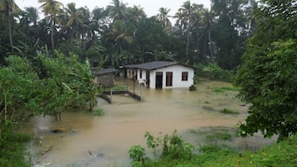 A house stands partially submerged following heavy rainfall in Kelaniya, Sri Lanka, November 28, 2025. (Photo: Thilina Kaluthotage/Reuters)