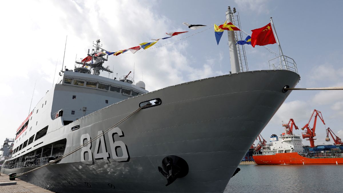 Hongzehu, a Type 926 submarine rescue ship, sits at the port as the Chinese People's Liberation Army (PLA) Navy opens warships for public viewing to mark its upcoming 75th founding anniversary, in Qingdao, Shandong province, China, April 20, 2024. Representational Image/Reuters Hongzehu, a Type 926 submarine rescue ship, sits at the port as the Chinese People's Liberation Army (PLA) Navy opens warships for public viewing to mark its upcoming 75th founding anniversary, in Qingdao, Shandong province, China, April 20, 2024. Representational Image/Reuters