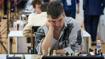 Russian Grandmaster Ian Nepomniachtchi in action during the second round of the 2025 FIDE World Cup in Goa. Image credit: 
Eteri Kublashvili via FIDE