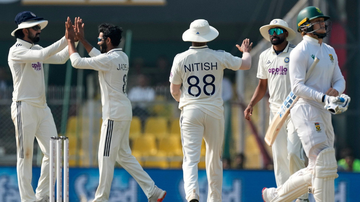Jadeja joins Ashwin in elite list after striking thrice on Day 4 of second India-South Africa Test in Guwahati Jadeja joins Ashwin in elite list after striking thrice on Day 4 of second India-South Africa Test in Guwahati
