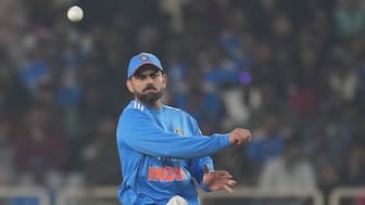 India's Virat Kohli throws a ball during the first One Day International match between India and South Africa in Ranchi, India, Sunday, Nov. 30, 2025. AP