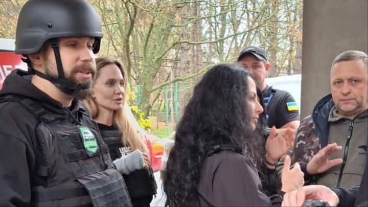 Angelina Jolie’s surprise visit to Ukraine draws scrutiny of her companions