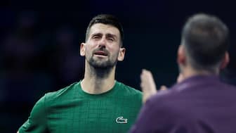 Novak Djokovic spoke about moving family to Greece after winning his opening match at the Hellenic championship. Image: Reuters