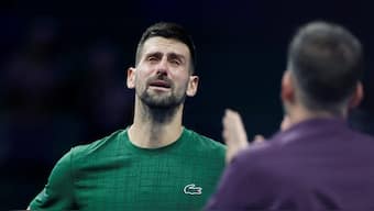Novak Djokovic spoke about moving family to Greece after winning his opening match at the Hellenic championship. Image: Reuters