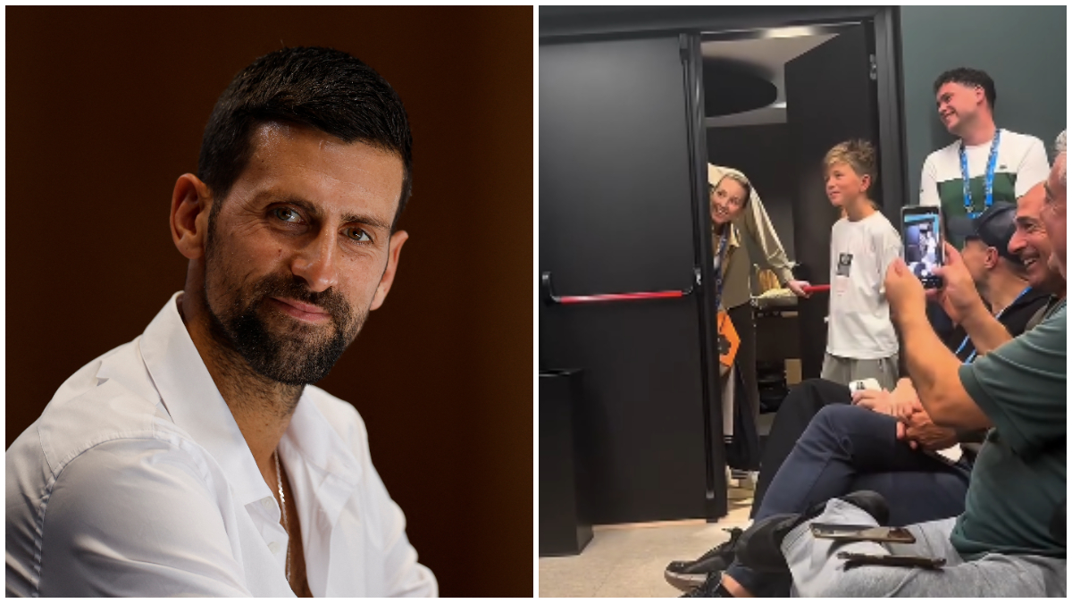 Djokovic interrupted by family members with quirky question during press conference: 'Maybe just take him for a second' Djokovic interrupted by family members with quirky question during press conference: 'Maybe just take him for a second'