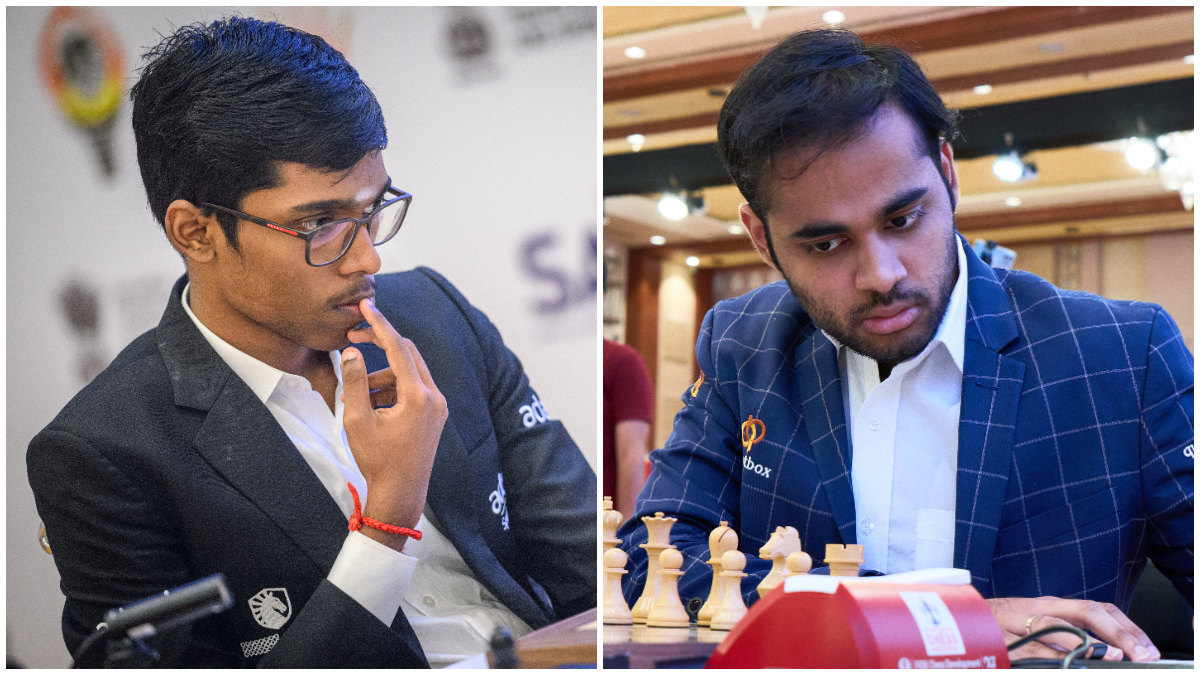 India's R Praggnanandhaa and Arjun Erigaisi in action during Round 4 of the 2025 FIDE World Cup in Goa. Image credit: FIDE India's R Praggnanandhaa and Arjun Erigaisi in action during Round 4 of the 2025 FIDE World Cup in Goa. Image credit: FIDE