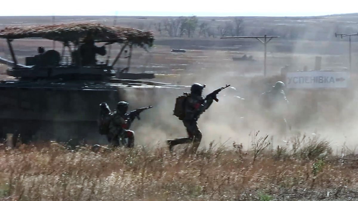 In this image made from video provided by the Russian Defense Ministry Press Service on Friday, Oct. 31, 2025, Russian servicemen attend a practice for sabotage operations behind enemy lines at a training ground on an undisclosed location. (Russian Defence Ministry Press Service via AP) In this image made from video provided by the Russian Defense Ministry Press Service on Friday, Oct. 31, 2025, Russian servicemen attend a practice for sabotage operations behind enemy lines at a training ground on an undisclosed location. (Russian Defence Ministry Press Service via AP)