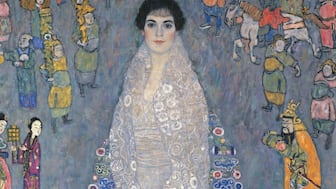 This image provided by Sotheby's shows Gustav Klimt's "Bildnis Elisabeth Lederer" (Portrait of Elisabeth Lederer), which sold for $236.4 million at auction Tuesday, Nov. 18, 2025, in New York. (Sotheby's via AP)

