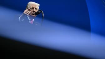 US President Donald Trump delivers remarks at the US-Saudi Investment Forum at the John F. Kennedy Center for the Performing Arts in Washington, DC on November 19, 2025.- AFP