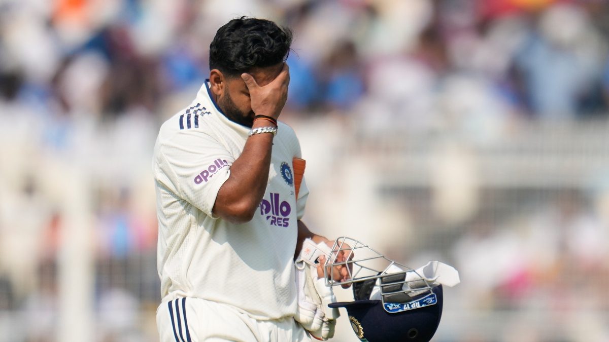 Rishabh Pant reacts as he walks off the field after losing his wicket on the third day of the first cricket test match between India and South Africa in Kolkata, India, Sunday, Nov. 16, 2025. AP Rishabh Pant reacts as he walks off the field after losing his wicket on the third day of the first cricket test match between India and South Africa in Kolkata, India, Sunday, Nov. 16, 2025. AP