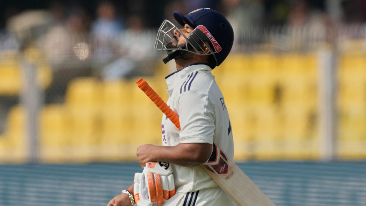 India captain Rishabh Pant walks off the field after getting dismissed for 7 by Marco Jansen on Day 3 of the second Test against South Africa in Guwahati. AP India captain Rishabh Pant walks off the field after getting dismissed for 7 by Marco Jansen on Day 3 of the second Test against South Africa in Guwahati. AP