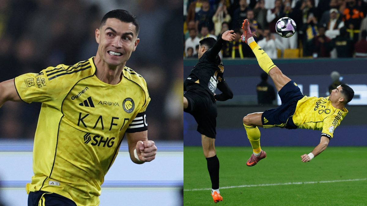The videos of Ronaldo’s bicycle kick goal have created a rage on social media. Images: Reuters The videos of Ronaldo’s bicycle kick goal have created a rage on social media. Images: Reuters