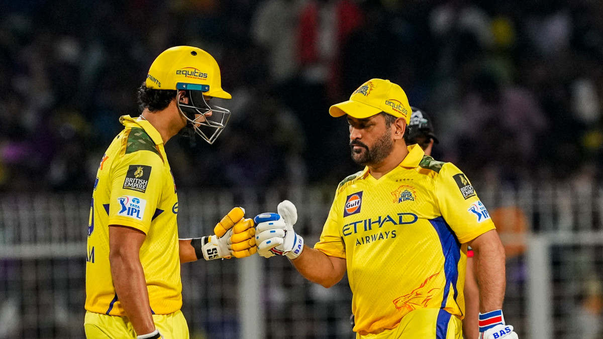 Chennai Super Kings' Shivam Dube and MS Dhoni in action during the away game against Kolkata Knight Riders in the 18th season of the Indian Premier League. PTI Chennai Super Kings' Shivam Dube and MS Dhoni in action during the away game against Kolkata Knight Riders in the 18th season of the Indian Premier League. PTI