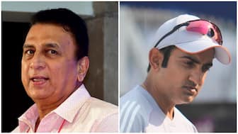 Indian batting legend Sunil Gavaskar has come to Gautam Gambhir's defence, saying that the India head coach when the players aren't delivering. Image: PTI/AP