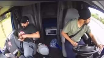 Dashcam image of a fatal crash in Florida involving an Indian driver