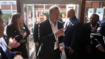 Gov. Gavin Newsom arrives at a campaign event on Proposition 50 in San Francisco, Monday, Nov. 3, 2025. (AP Photo/Jeff Chiu)