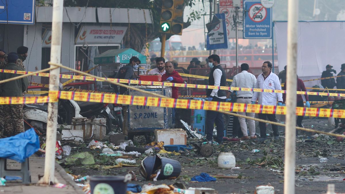 Security personnel and members of the forensic team work at the site of an explosion near the historic Red Fort in the old quarters of Delhi, November 11, 2025. Reuters Security personnel and members of the forensic team work at the site of an explosion near the historic Red Fort in the old quarters of Delhi, November 11, 2025. Reuters