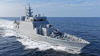 Mahe an indigenously designed Mahe-class Anti-Submarine Warfare Shallow Water Craft, will be commissioned at Naval Dockyard, Mumbai on 24Nov 25. Image Credit: Indian Nav/X