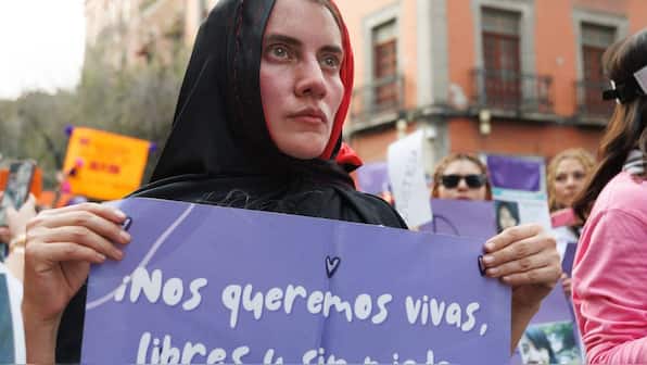 Hundreds march in Mexico demanding action on violence against women