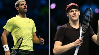 Carlos Alcaraz and Jannik Sinner will face each other in the ATP Finals final. Image: AFP