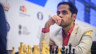 GM Arjun Erigaisi defeated GM Martin Petrov in Game 1 of Round 2. Image: X/NitinNarang 
